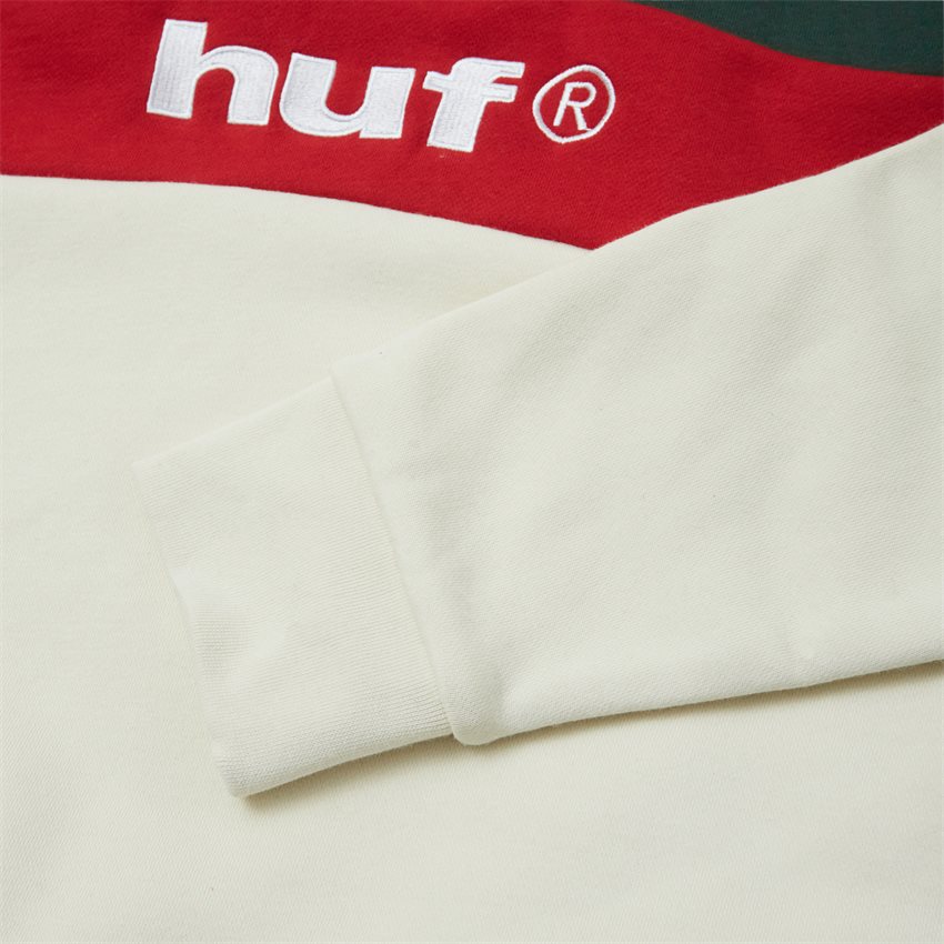 HUF Sweatshirts TAPED 1/4 ZIP FLEECE OFF WHITE